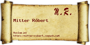 Mitter Róbert névjegykártya