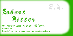 robert mitter business card